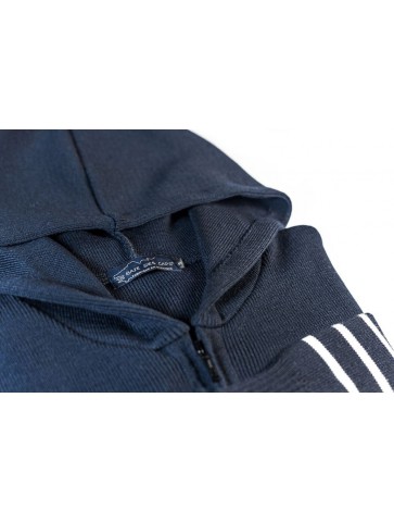 gWENN striped hood vest navy blue/ecru - 50% wool