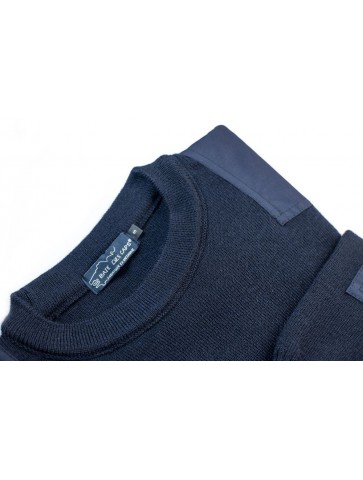 Sailor sweater uni BRISE MER marine blue - pure wool comfort fit