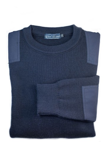 Sailor sweater uni BRISE MER marine blue - pure wool comfort fit