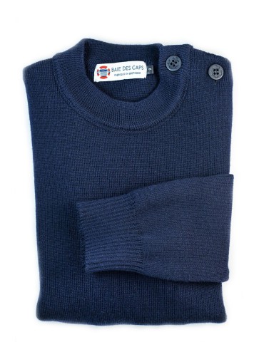 Sailor sweater uni ERQUY marine - pure wool comfort fit