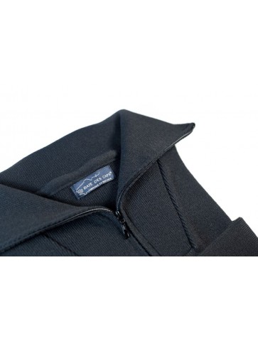 Men's sweater collar CAMIONNEUR HAUTE DENSITE navy blue wool - comfort fit