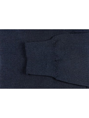 HELICE navy round neck sweater - 50% wool comfort fit