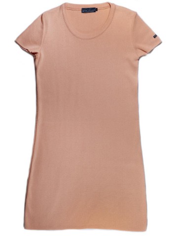 ROBE MANCHES Round neck coral - 50% cotton comfort fit