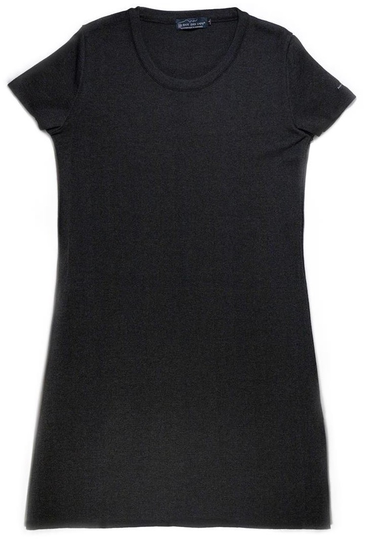 ROBE MANCHES COURTS round neck grey anthracite - 50% cotton comfort fit