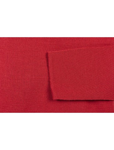 Pull col rond ALIZEE rouge - 50% laine coupe ajustée