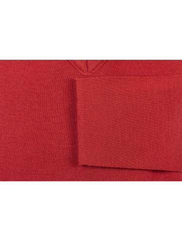 Pull col V ALIZEE rouge - 50% laine coupe ajustée