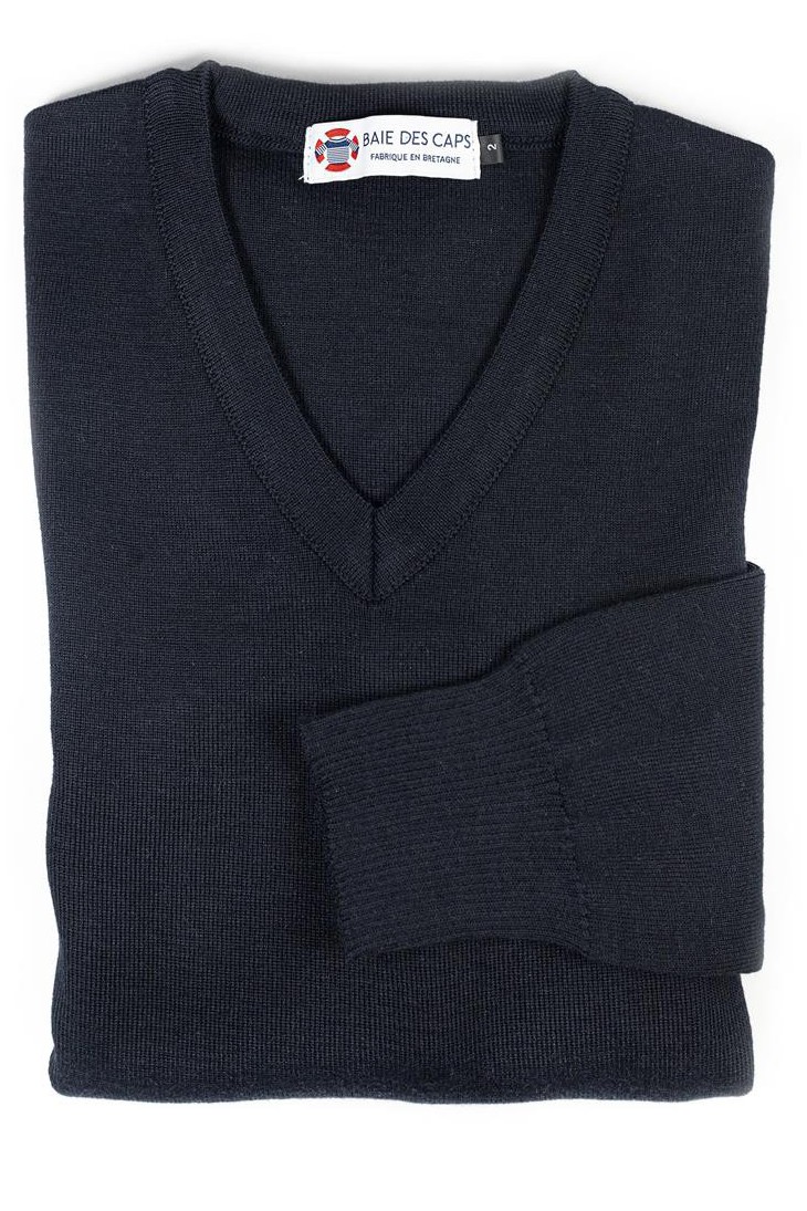 PETIT HELICE marine collar sweater - 50% wool slim fite