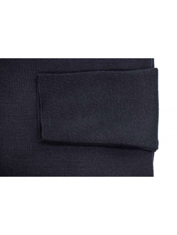 Sailor sweater uni AVEYRON marine blue - 50% wool slim fite