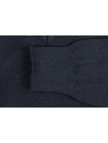 Small navy blue V -neck sweater - 50% cotton