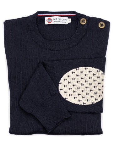 Sailor sweater BETHAON Marine - 100% merino wool