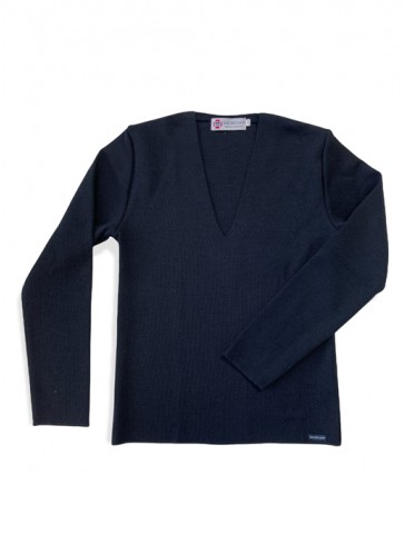 V-neck sweater Marine GALANTE - 50% wool comfort fit