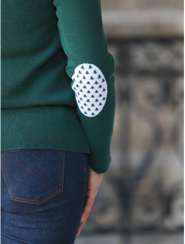 V MARIE-GALANTE Sapin collar sweater - Pure Merino wool of Arles