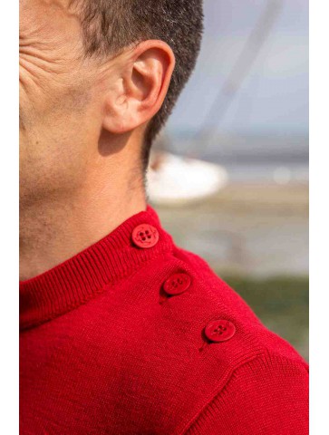 Sailor sweater mixed red 50% wool