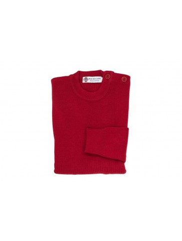 Pull Marin mixte rouge 50% laine