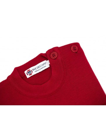 Pull Marin mixte rouge 50% laine