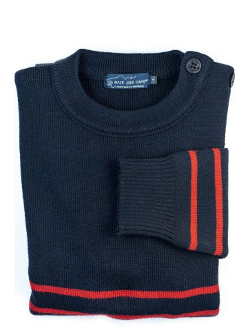 Sailor sweater mixed navy red 50% wool