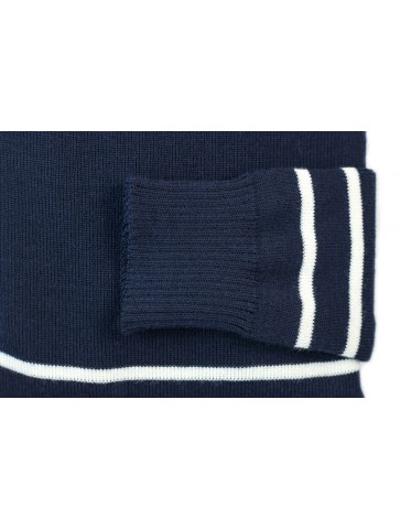 Sailor sweater mixed marine ecru 50% wool
