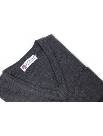 V HELICE anthracite sweater - 50% wool comfort fit