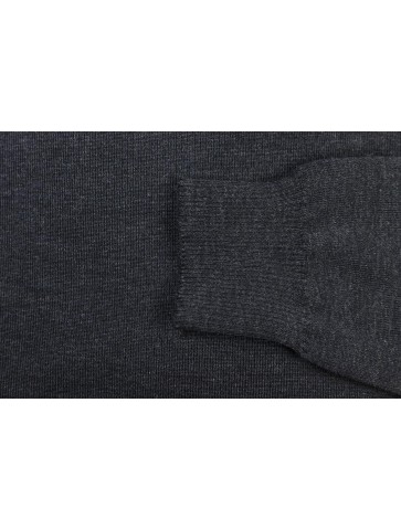 HELICE anthracite round neck sweater - 50% wool comfort fit