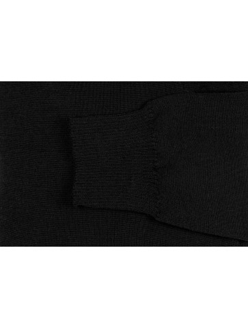 HELICE round neck sweater black - 50% wool comfort fit