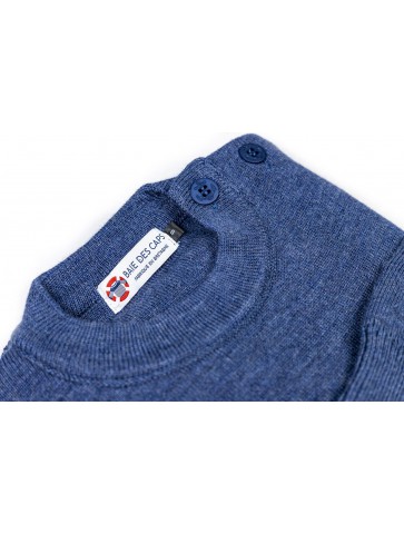 Sailor sweater uni ERQUY blue jean - pure wool comfort fit