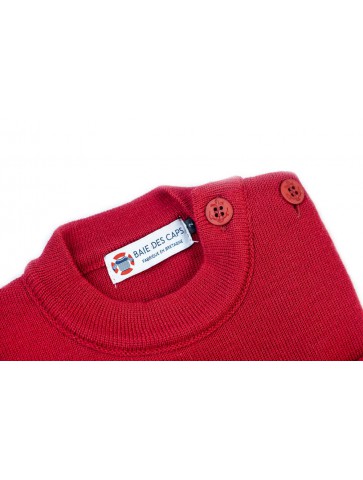 Pull Marin uni ERQUY rouge - pure laine coupe confort