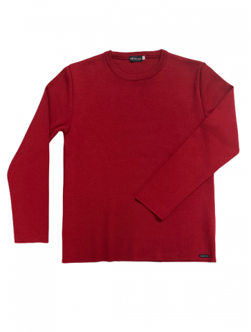 Pull col rond CARAIBE rouge - 50% laine coupe confort