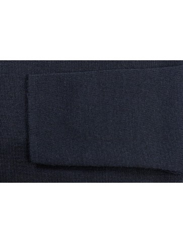 CARAIBE black round neck sweater - 50% wool comfort fit