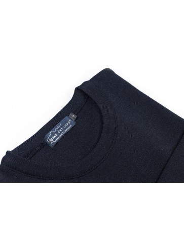 Black CARAIBE round neck sweater - 50% wool comfort fit