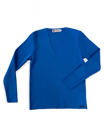 Marie -Galante Azur V -neck sweater - 50% cotton comfort fit