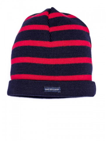 Navy blue / red adult marine hat - 100% wool