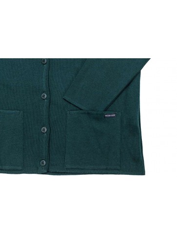 bERNIC green round neck vest - 50% wool, straight cut, patch pockets.
