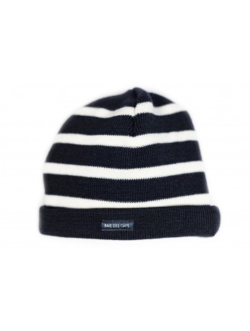 Black / ecru adult sailor hat - 50% wool