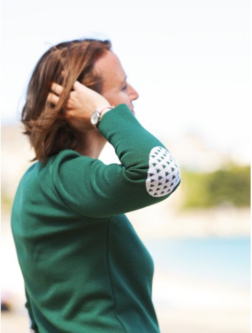 Sailor sweater PEN LAN Green - 100% merino wool of Arles