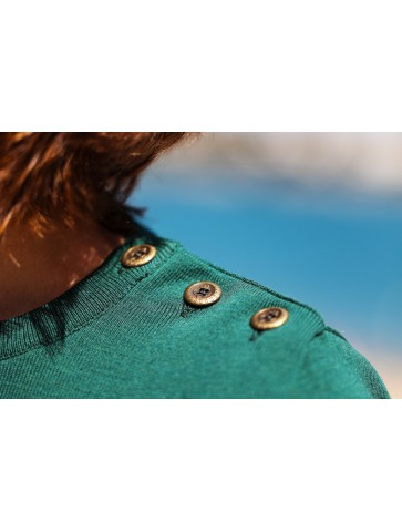 Sailor sweater PEN LAN Green - 100% merino wool of Arles