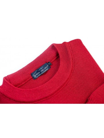 FAOUET Col Rond Rouge - 100% Laine Coupe confort