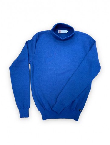 Blue lavender rolled sweater - 50% wool slim fite