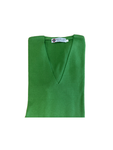 Green Apple Green Green Glass V -neck sweater - 50% cotton comfort fit