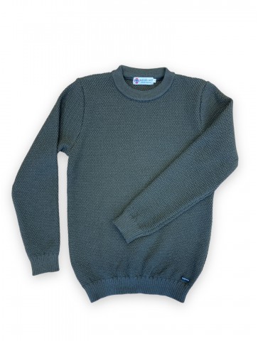 Mixed sweater Round neck St ENOGAT 100% Kaki wool