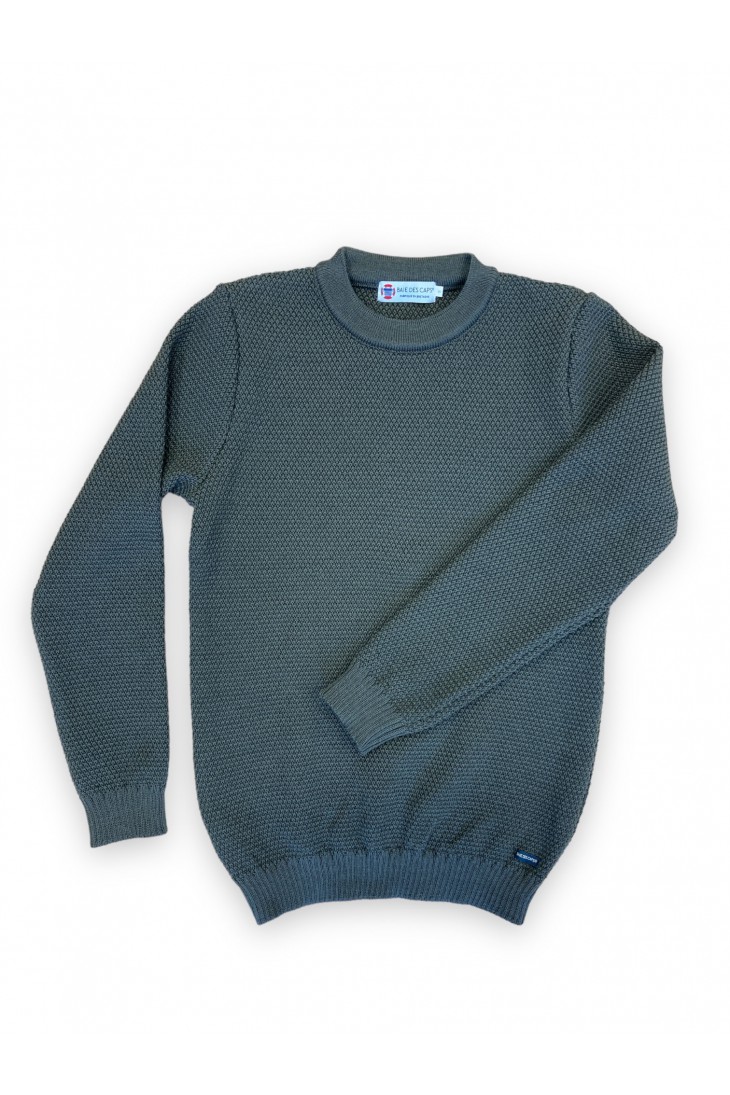 Mixed sweater Round neck St ENOGAT 100% Kaki wool