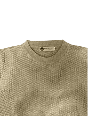 Mixed sweater Round neck St ENOGAT 50% wool Beige
