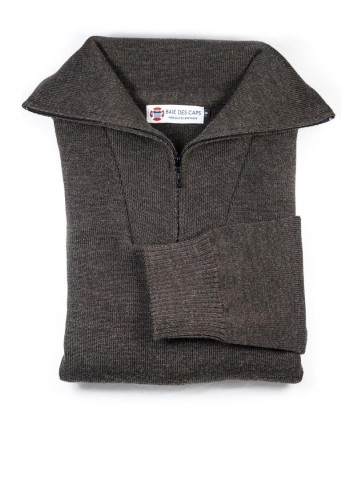 Brown trucker collar sweater