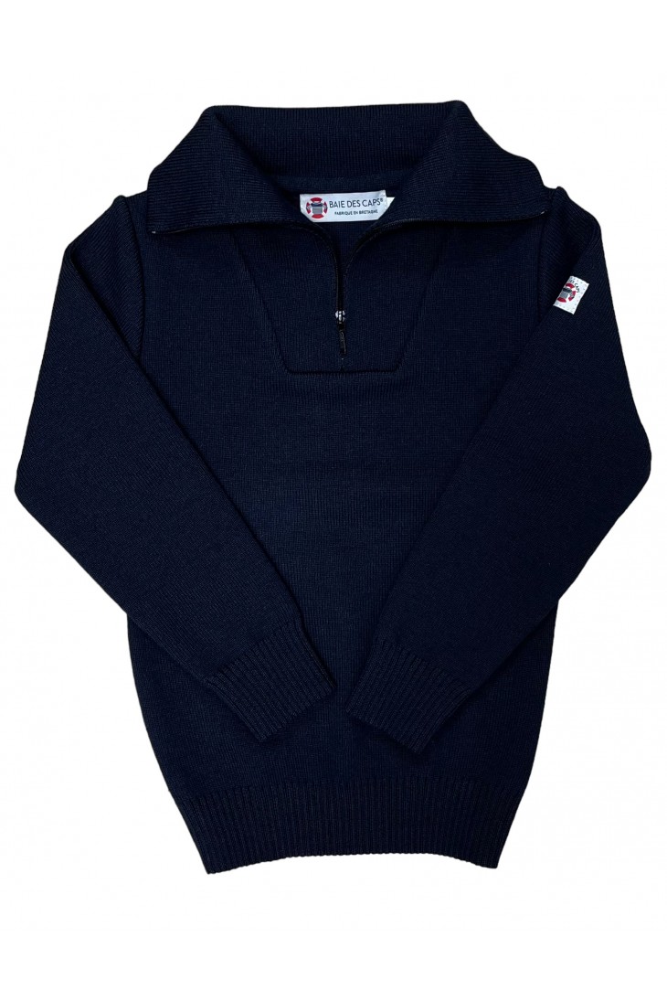 Navy blue sweater in mixed wool