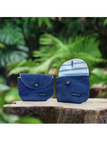 Upcycled pouch Denim blue