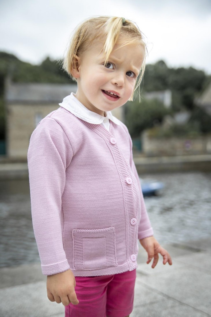 bORNEO pink vest - 50% wool, straight cut, patch pockets.