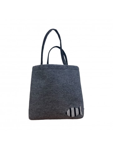 BOILED WOOL handbag with Nuage handles - front
