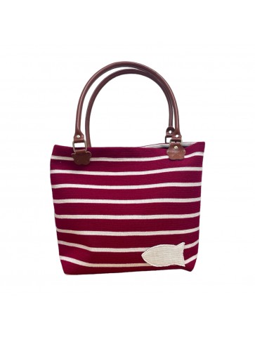 TRICOT handbag with Red / Ecru handles - Front