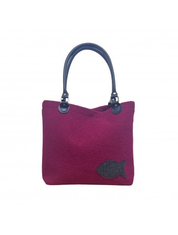 Handbag LAINE BOUILLIE with handles Rubis - Front