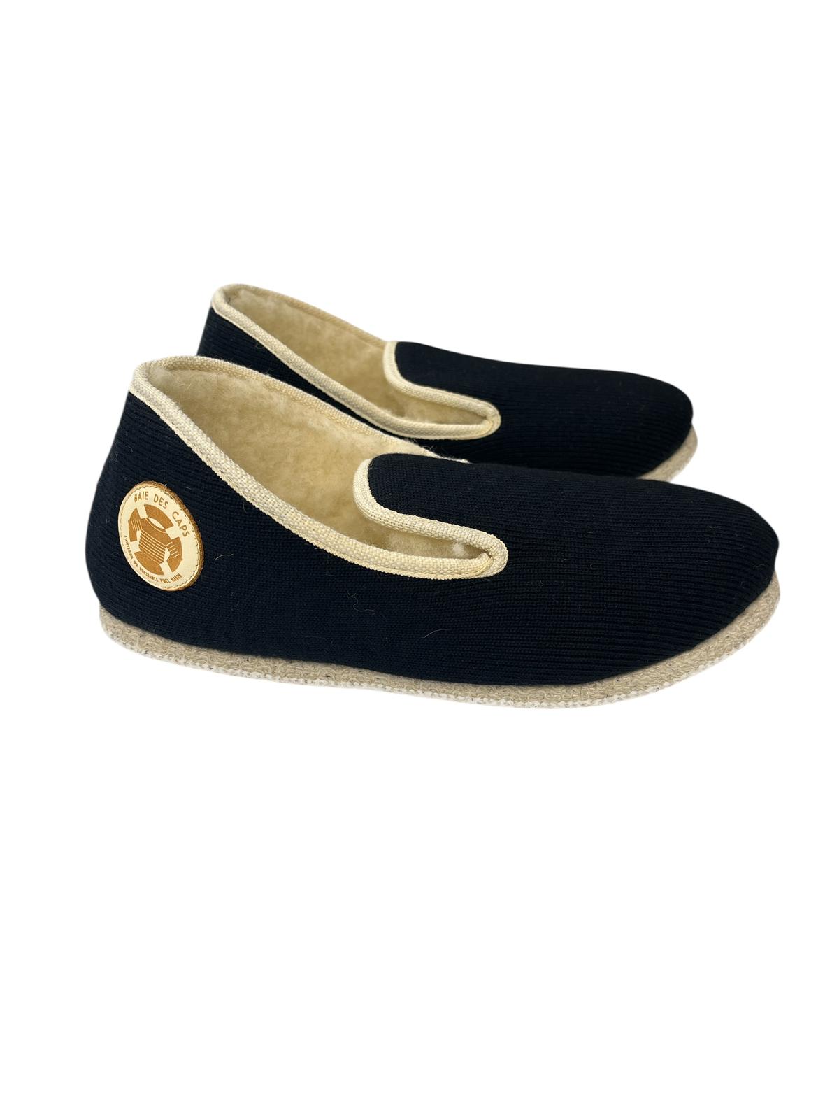 Charentaises "Batz" Marine, bordure écru