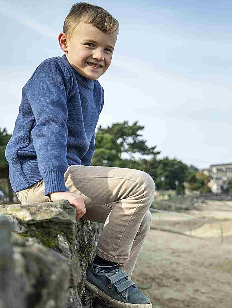 Pull marin enfant uni fabriqué en France